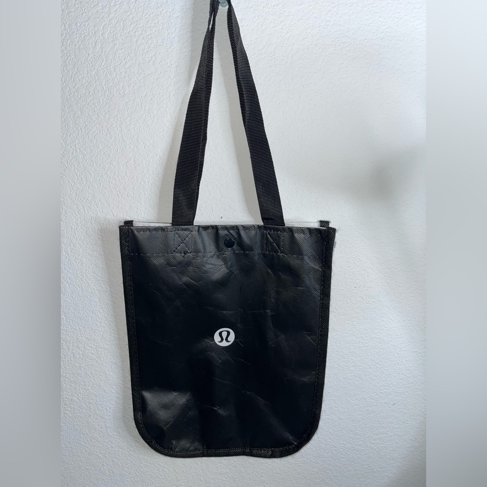Lululemon Shopping Tote Reusable Bag Black & White Small 11.5" Tall x 9" Wide